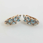 Серьга золото 585, общий вес - 3.16 г, чистый вес - 1.882 г