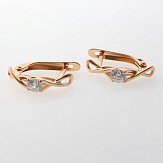 Серьга золото 585, общий вес - 1.06 г, чистый вес - 1.06 г