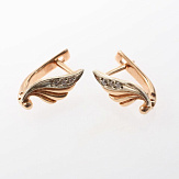 Серьга золото 585, общий вес - 1.66 г, чистый вес - 1.63 г