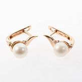 Серьга золото 585, общий вес - 1.66 г, чистый вес - 1.047 г