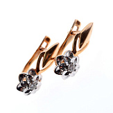 Серьга золото 585, общий вес - 1.03 г, чистый вес - 1.024 г