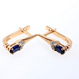 Серьга золото 585, общий вес - 1 г, чистый вес - 0.89 г