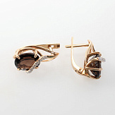 Серьга золото 585, общий вес - 2.2 г, чистый вес - 1.318 г