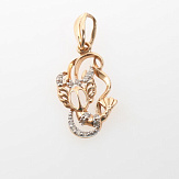 Подвеска золото 585, общий вес - 0.95 г, чистый вес - 0.79 г