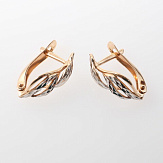 Серьга золото 585, общий вес - 1.15 г, чистый вес - 1.035 г