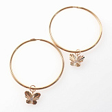 Серьга золото 585, общий вес - 1.04 г, чистый вес - 1.028 г